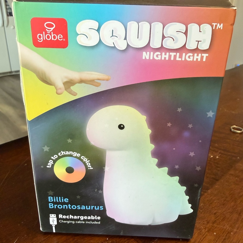 Globe Squish Brontosaurus Nightlight with Color-Changing Feature